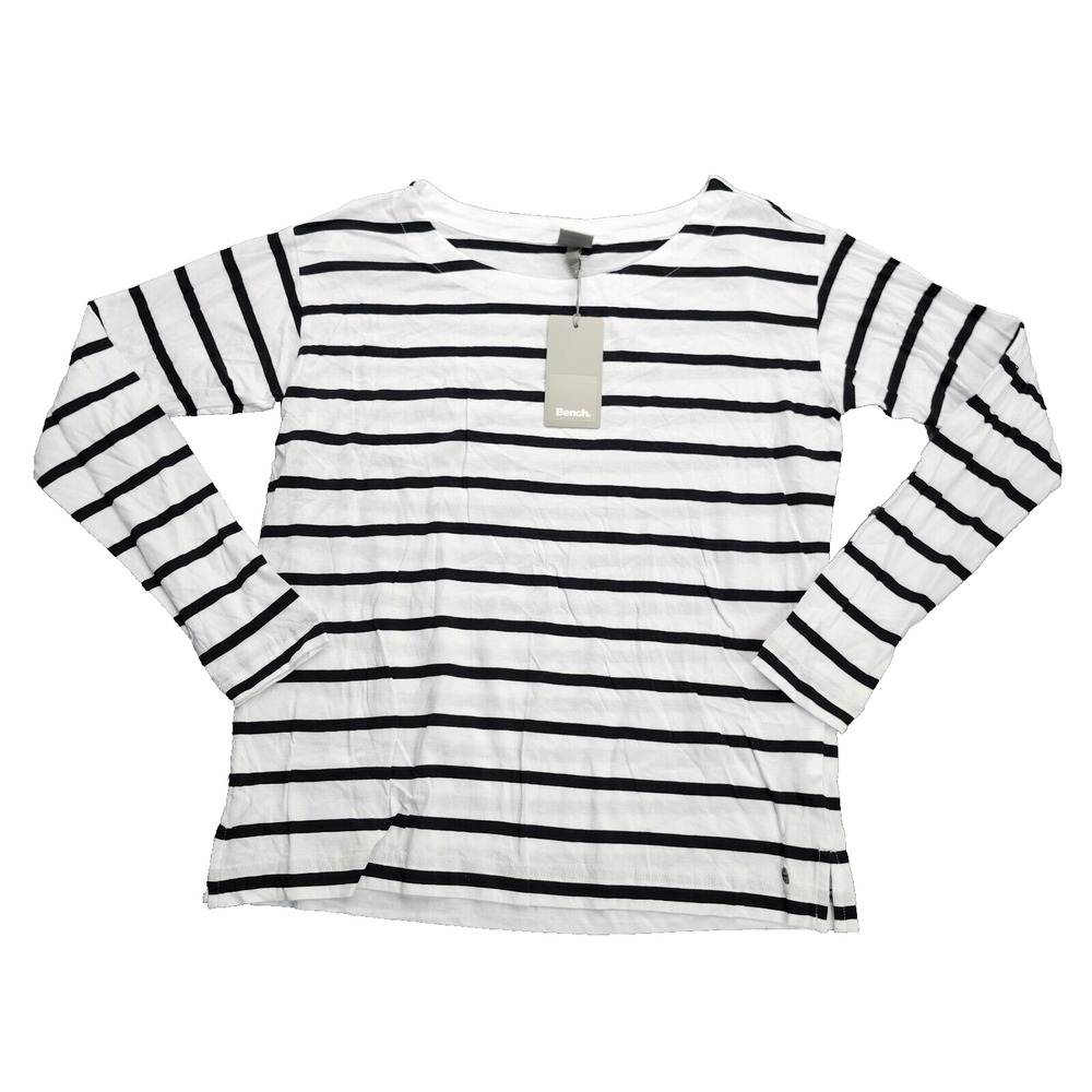 NWT Womens Bench Urban Wear White and Black Striped Sweater Size Small